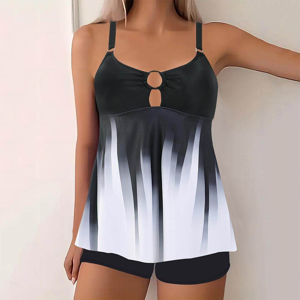 Large size bikini two-piece boxer swimsuit women's swimwear