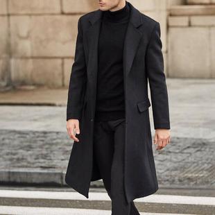 Five-color British mens long trench coat woolen