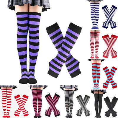 Socks High Striped Socks Gloves Holiday Women Christmas