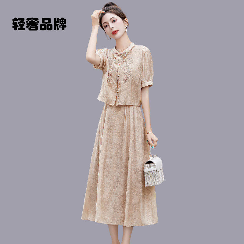 朗姿约定夏季新中式国风套装连衣裙女装2026新款穿搭两件套裙子