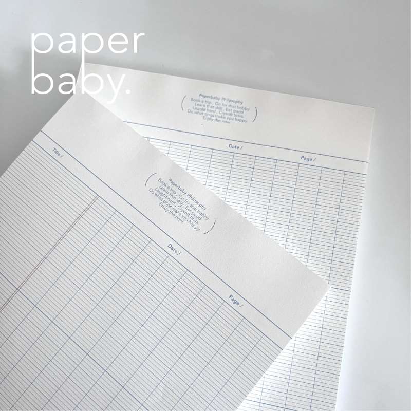 paperbaby海盐蓝B5内页英文法文格拍纸本极简小语种手帐素材