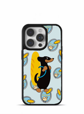 Hishot | 【磁吸贴片】面包小狗 百变小猪 进口液态硅胶 磁吸  全包防摔卡通 可爱 情侣 保护壳