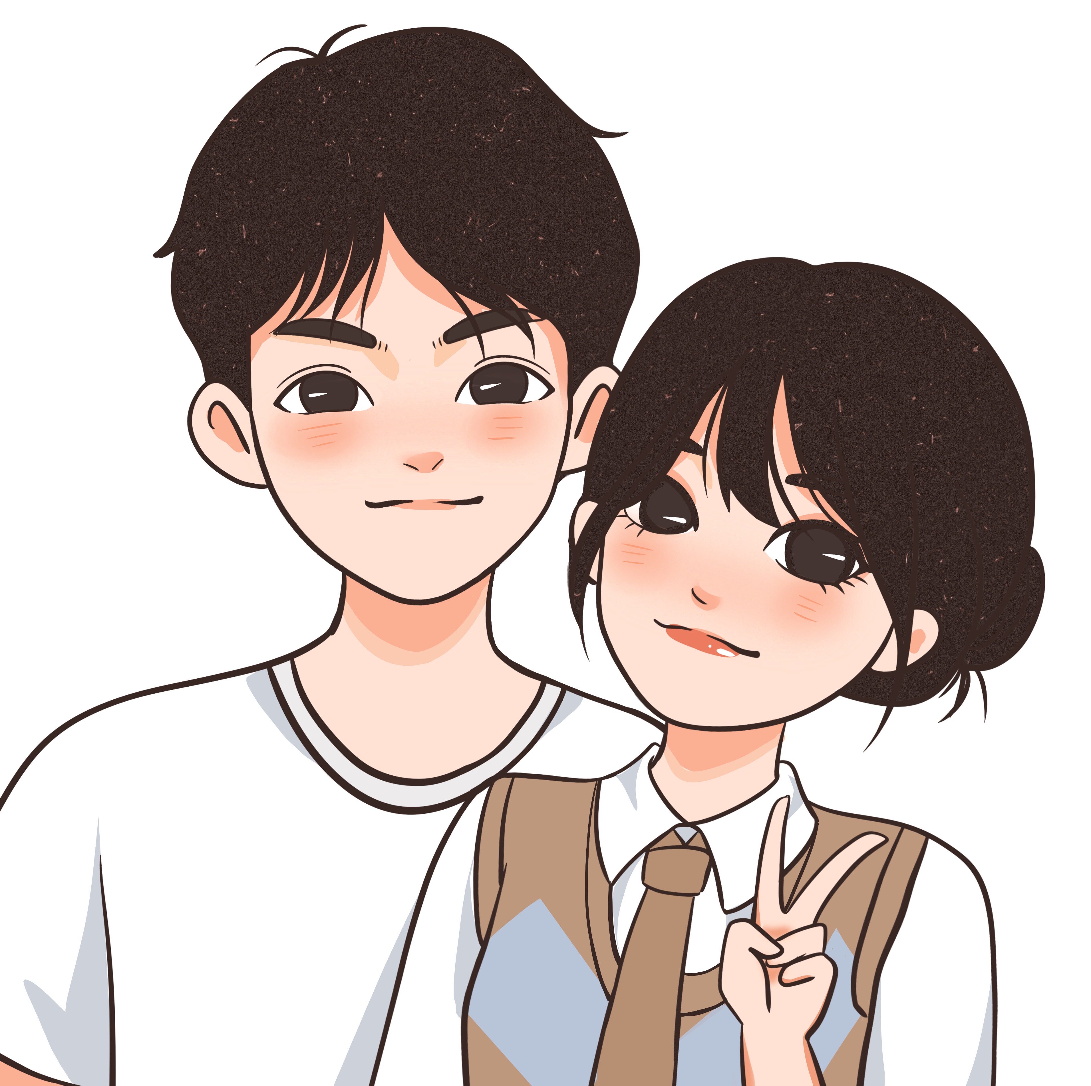 q版手绘头像卡通人物定制设计照片转手绘动漫情侣微信头像约稿