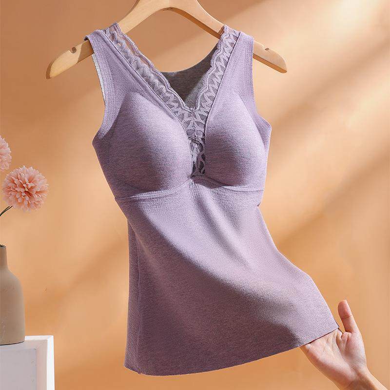 秋冬新款套头发热德绒保暖内衣女带胸垫无痕打底修身背心女V领,女士内衣/男士内衣/家居服,保暖背心,淘宝优惠券,粉丝福利购,淘宝优惠卷