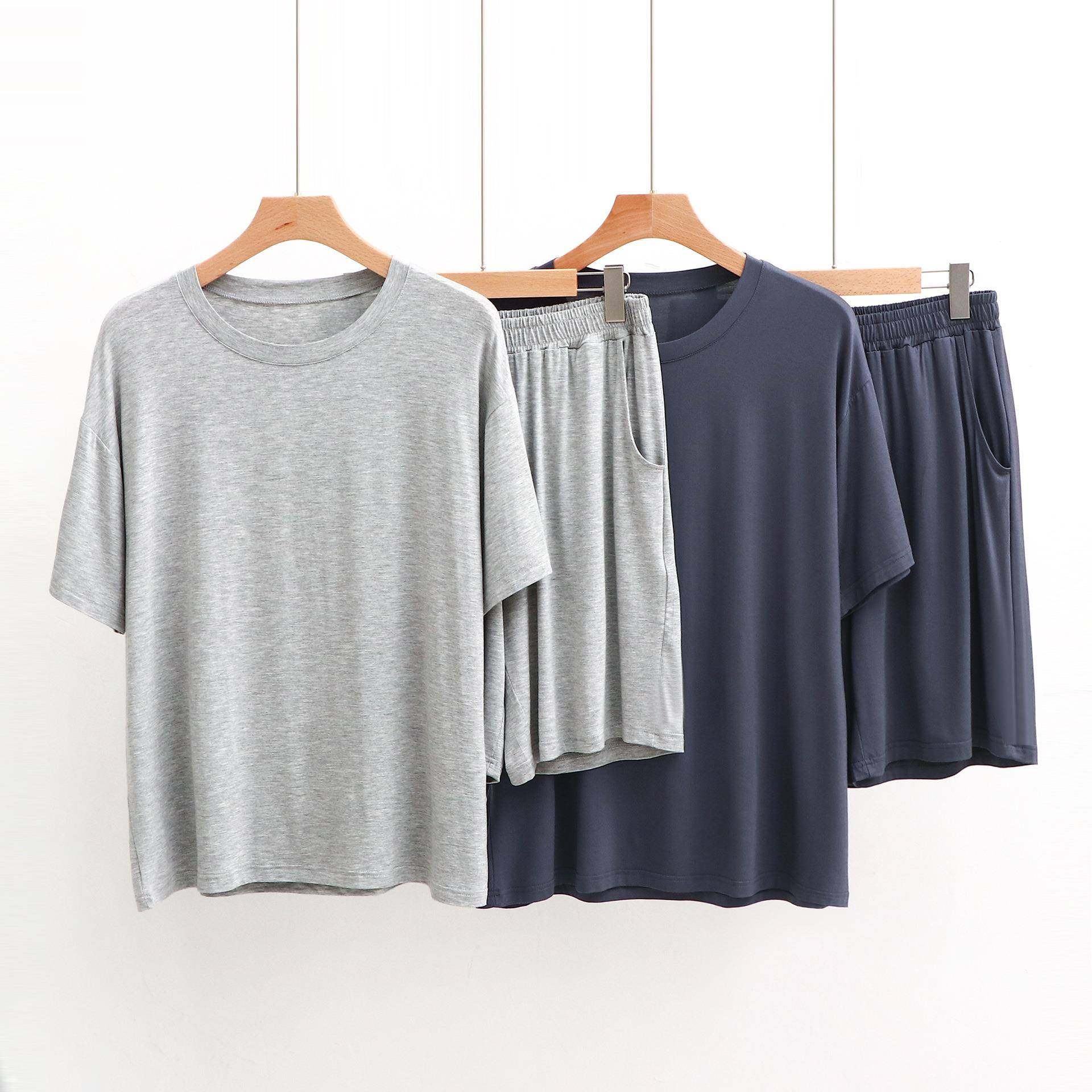 莫代尔男士家居服弹力垂感睡衣圆领短袖短裤大码可外穿休闲套装,女士内衣/男士内衣/家居服,睡衣/家居服套装,淘宝优惠券,粉丝福利购,淘宝优惠卷