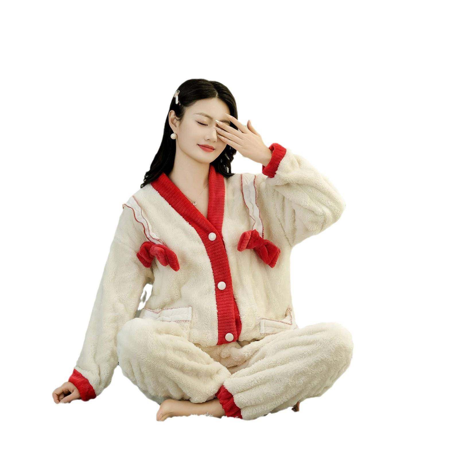 睡衣女秋冬长袖加厚加绒珊瑚绒女士睡袍套装卡通保暖法兰绒家居服,女士内衣/男士内衣/家居服,睡袍/浴袍,淘宝优惠券,粉丝福利购,淘宝优惠卷