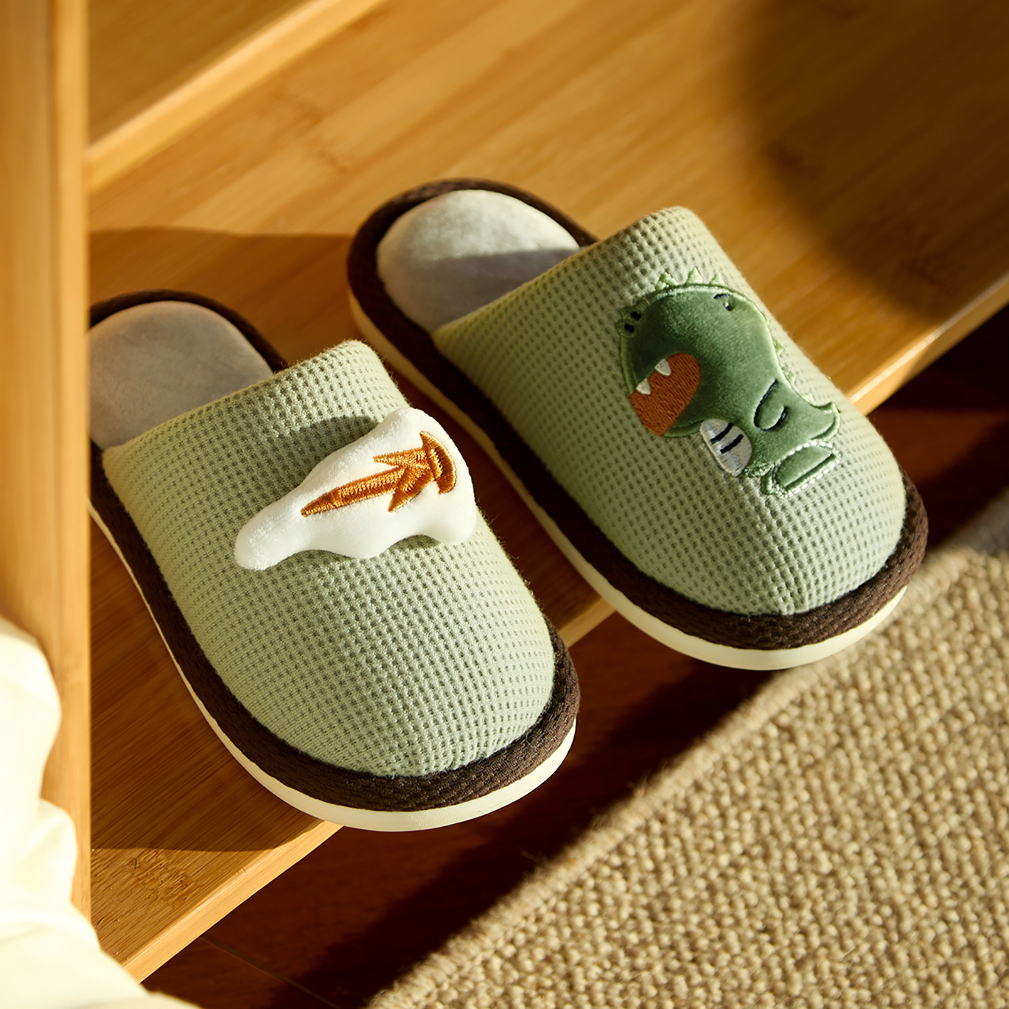 恐龙儿童棉拖鞋男童中大童室内