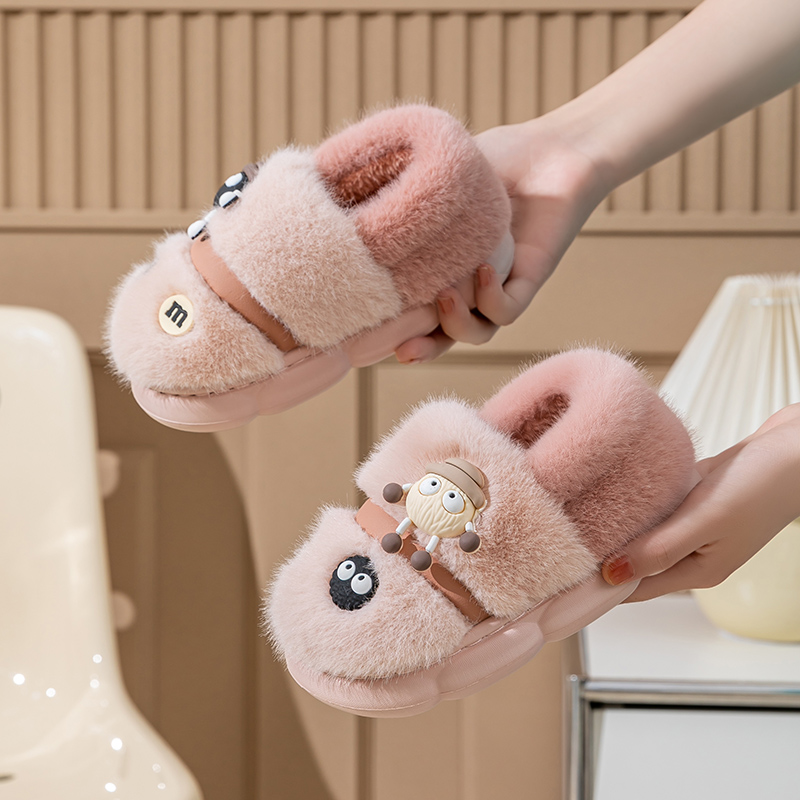 儿童棉拖鞋冬季包跟加绒保暖宝宝