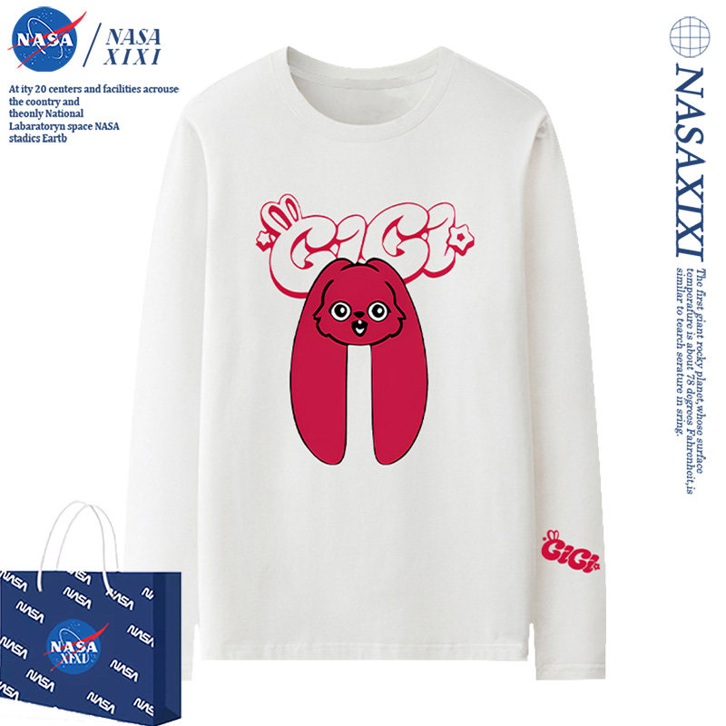 NASAGIDLE宋雨琦长袖T恤女纯棉薄款透气秋款演唱会红兔子衣服小众