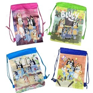 Bluey布鲁伊主题无纺布收纳束口袋抽绳袋动画狗狗生日礼品背包袋