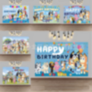 布鲁伊主题生日派对布置用品狗Bluey背景布客厅海报场景装饰道具