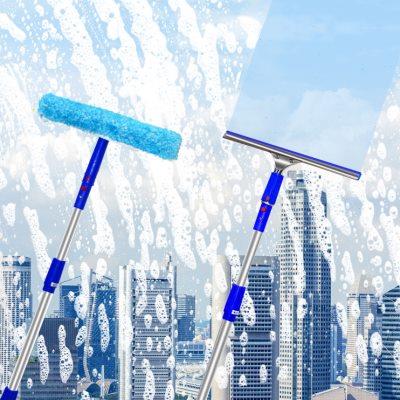 洁丽来升级款擦玻璃神器加长伸缩杆刷窗户刮水器外墙高层清洁工具