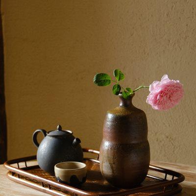 日式家用竹编茶盘功夫茶具圆形宋席席面茶道盘干泡台托盘配件轻奢