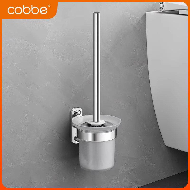 卡贝304不锈钢马桶刷免打孔卫生间厕所清洁软毛刷子马桶杯壁挂式