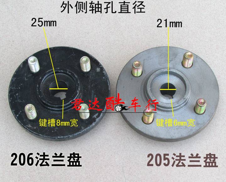 新品电动三轮车碟刹锅子 半轴法兰刹车盘套装 四轮后轮碟刹法兰盘