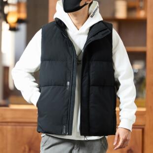 2025新款羽绒马甲男款冬季加厚保暖背心坎肩外套立领无袖马夹