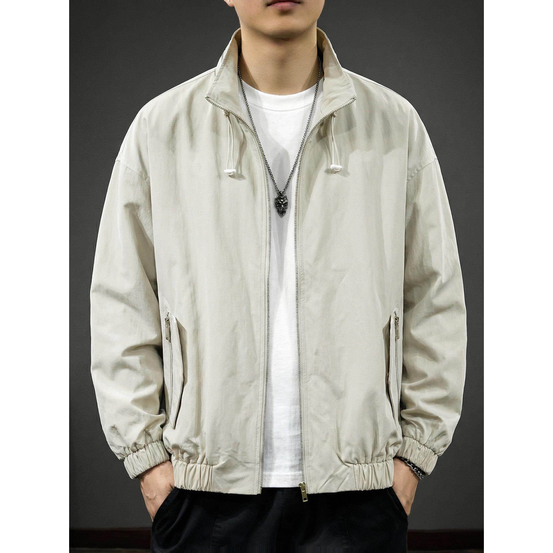 春季2026新款高级感复古工装夹克男春秋爆款阿美咔叽短款立领外套