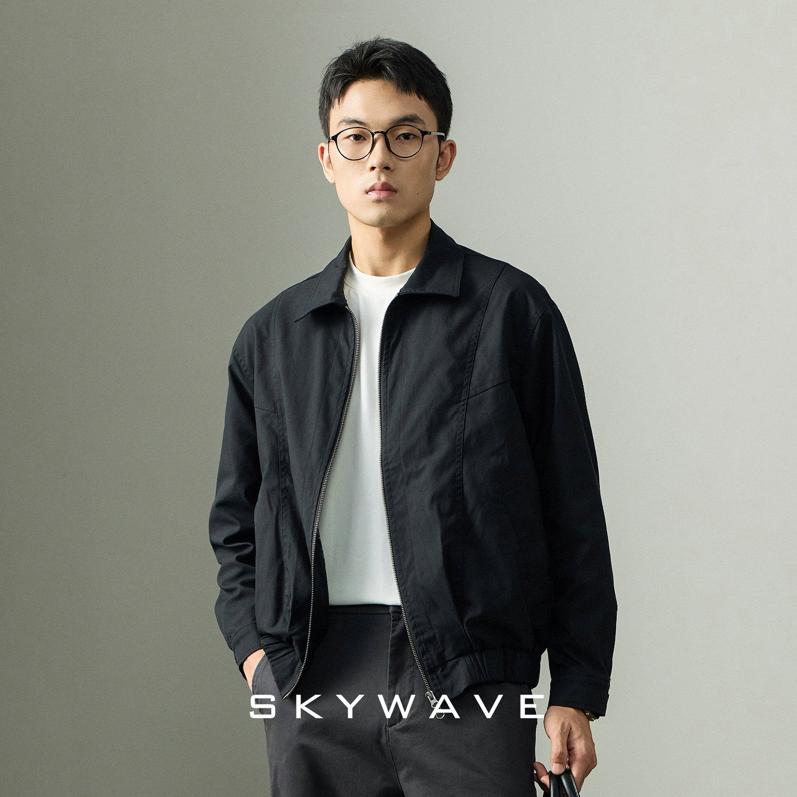 高级感痞帅行政夹克男2026新款年轻商务风大码翻领通勤休闲外套潮