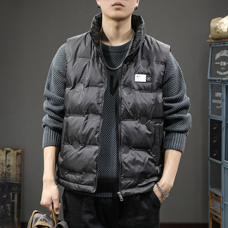 冬季潮牌羽绒服马甲背心男