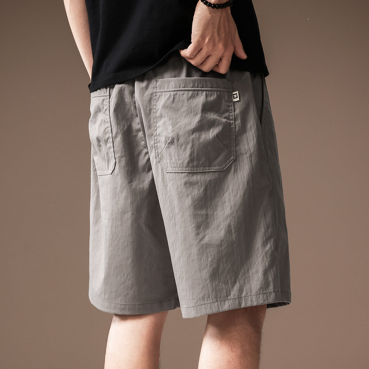 高端冰丝速干休闲短裤男夏季薄款复古潮牌机能宽松运动五分裤子男