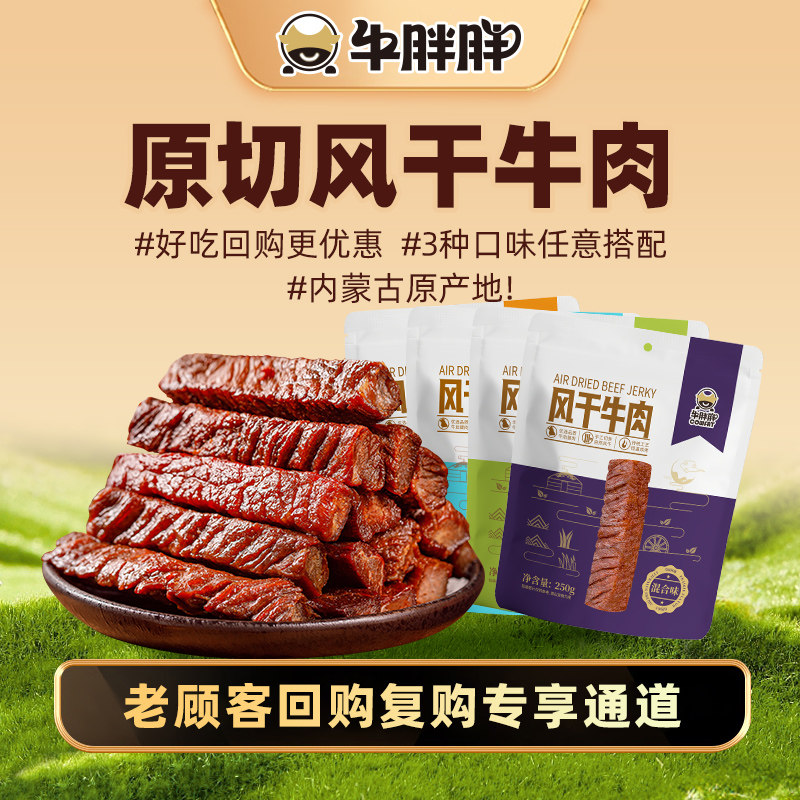 牛胖胖风干牛肉干正宗内蒙古特产看剧即食手撕馋嘴零食官方旗舰店