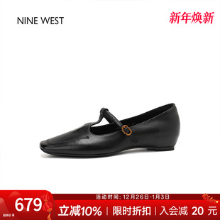 West 不累脚女鞋 玖熙法式 粗跟单鞋 秋 复古玛丽珍鞋 奥莱专供Nine
