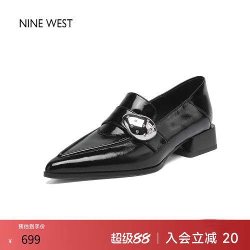 玖熙英伦复古一脚蹬乐福鞋女