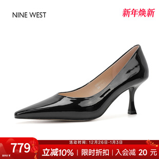 West 高跟鞋 玖熙法式 女气质浅口新款 复古尖头单鞋 奥莱专供Nine