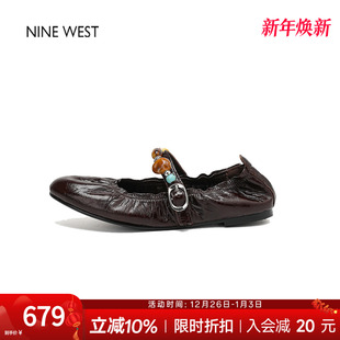 芭蕾舞玛丽珍单鞋 奥莱专供Nine 软底奶奶鞋 玖熙圆头平底瓢鞋 West