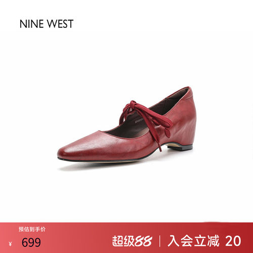 2026新款水洗软皮系带蝴蝶结单鞋