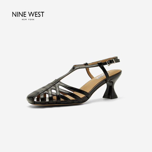 NineWest/玖熙镂空包头猫跟凉鞋