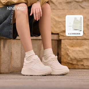 West 小个子显高松糕鞋 玖熙厚底小白鞋 休闲鞋 女2025秋冬新款 Nine