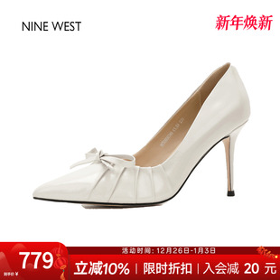 West 女细跟蝴蝶结单鞋 玖熙时尚 尖头高跟鞋 气质女鞋 奥莱专供Nine