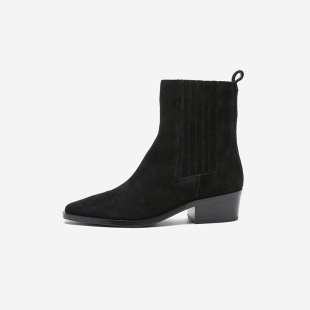 靴女方头绒面通勤中跟短靴女 玖熙2025年冬时装 奥莱专供Nine West