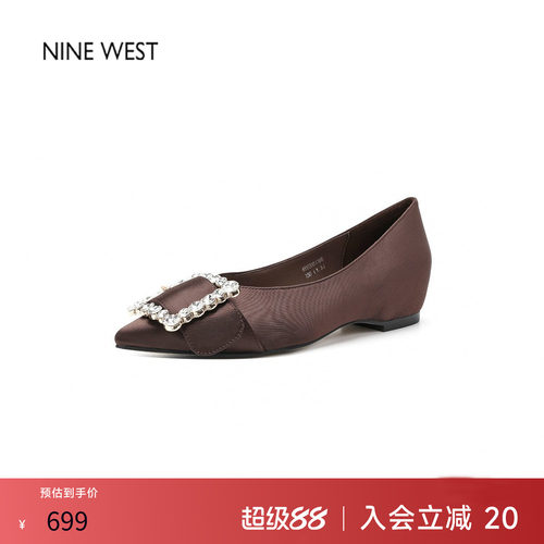 奥莱专供Nine West/玖熙2026新款方扣女鞋浅口约会宴会气质单鞋