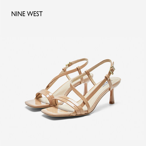 NineWest/玖熙凉鞋女高跟一字带