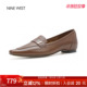奥莱专供Nine 复古粗跟通勤流苏 女百搭新款 West 玖熙英伦风乐福鞋