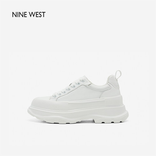 玖熙圆头厚底增高小白鞋女