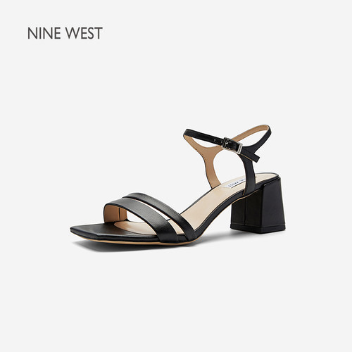 NineWest/玖熙高跟一字带凉鞋女