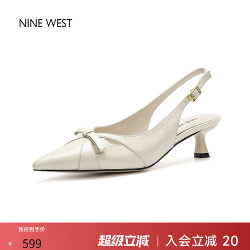 玖熙法式尖头猫跟蝴蝶结凉鞋新款