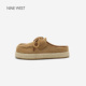 女草编厚底休闲勃肯鞋 玖熙2026年春夏包头拖鞋 West 奥莱专供Nine