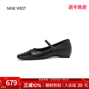 West 玛丽珍单鞋 玖熙小皮鞋 软底奶奶鞋 女 一字带瓢鞋 奥莱专供Nine