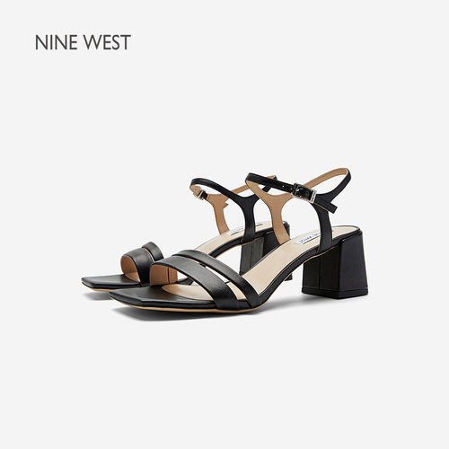 NineWest/玖熙高跟一字带凉鞋女