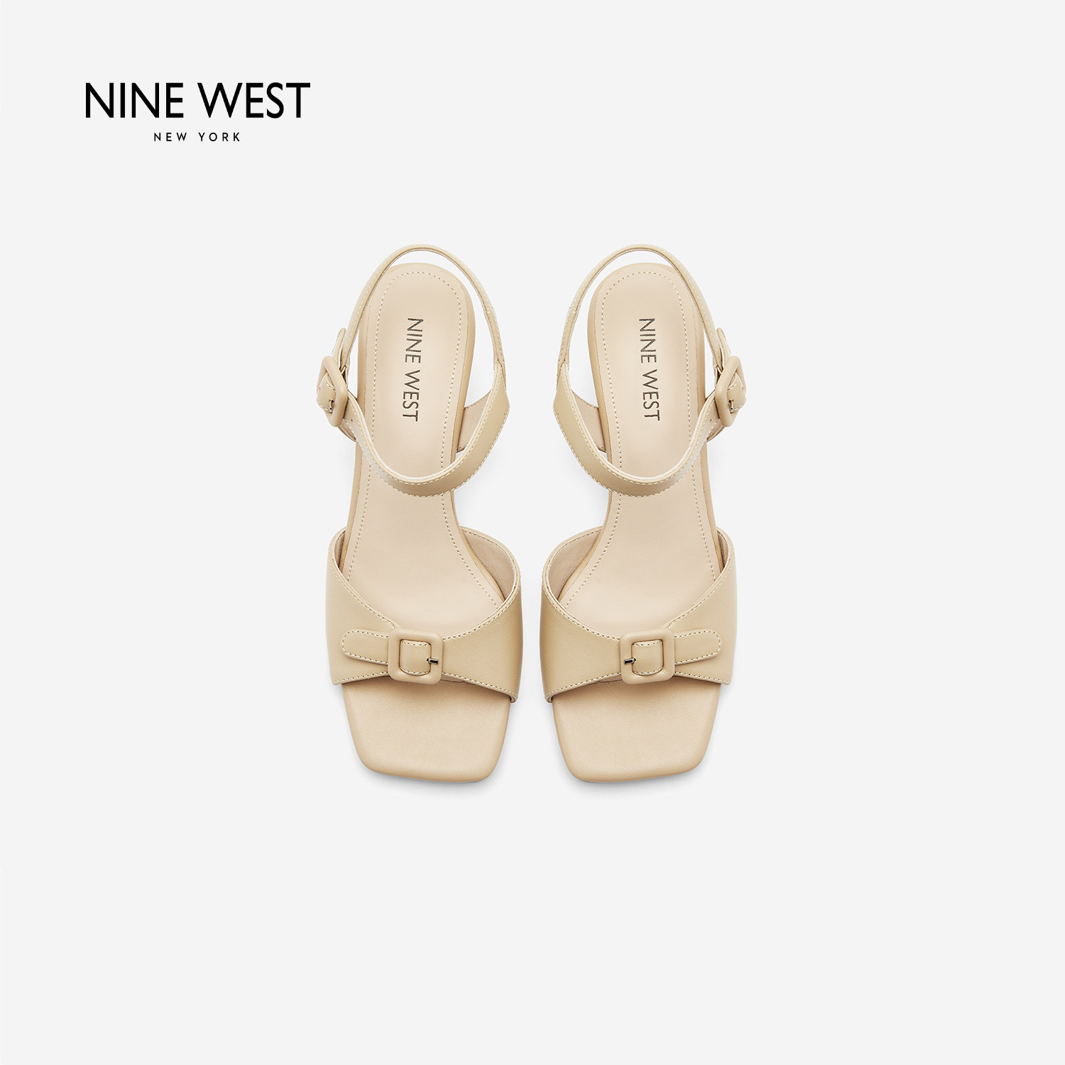 奥莱Nine West/玖熙2026年新款一字带凉鞋女夏外穿时尚高级感