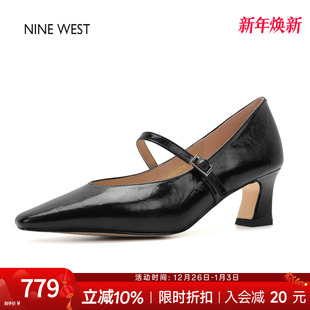 时尚 玖熙浅口女鞋 单鞋 气质玛丽珍鞋 奥莱专供Nine 女尖头单鞋 West