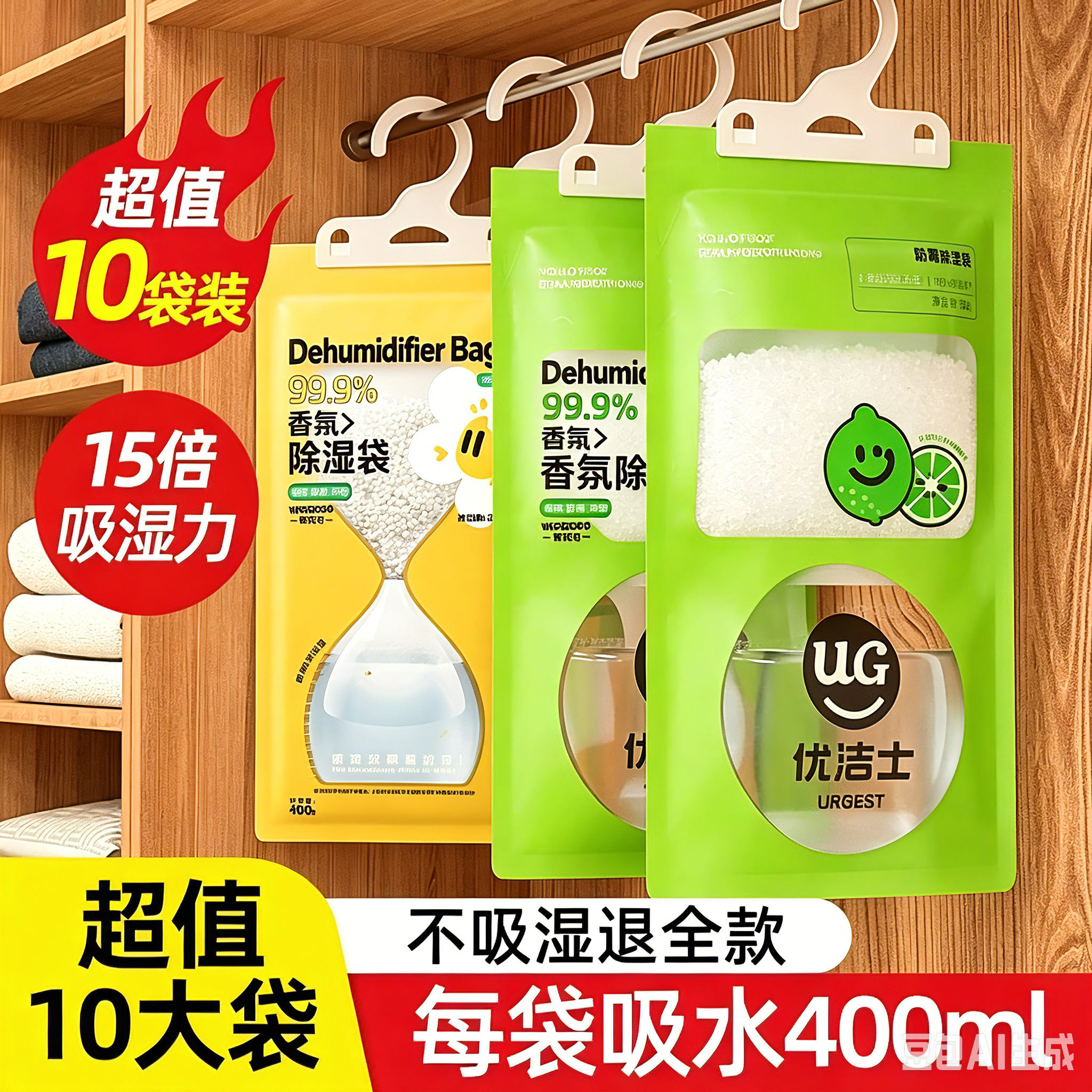 家用除湿袋可挂式吸湿宿舍学生水床上湿被褥潮衣柜防潮防霉干燥剂
