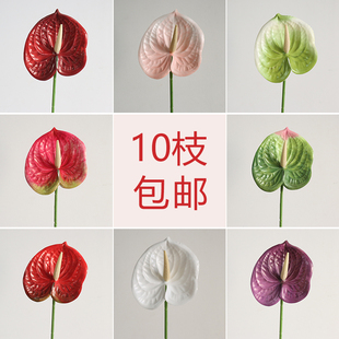 仿真花火鹤花红掌白掌粉掌胶片3D花插花婚庆造景餐桌摆件拍摄道具