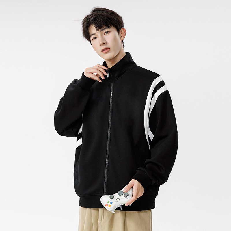 开衫卫衣男春秋新款潮牌拼色休闲条纹外套情侣装立领拉链上衣男装,男装,卫衣,淘宝优惠券,粉丝福利购,淘宝优惠卷