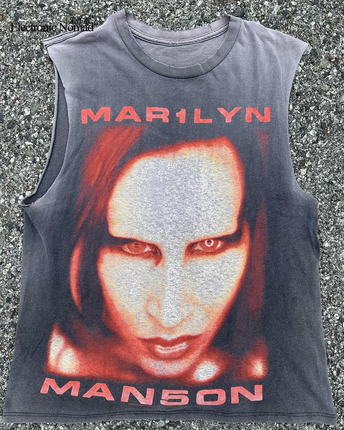 EN 워시드마스터 MARILYN MANSON 마릴린 맨슨 빈티지 SHORT 셔츠 반소매 T셔츠