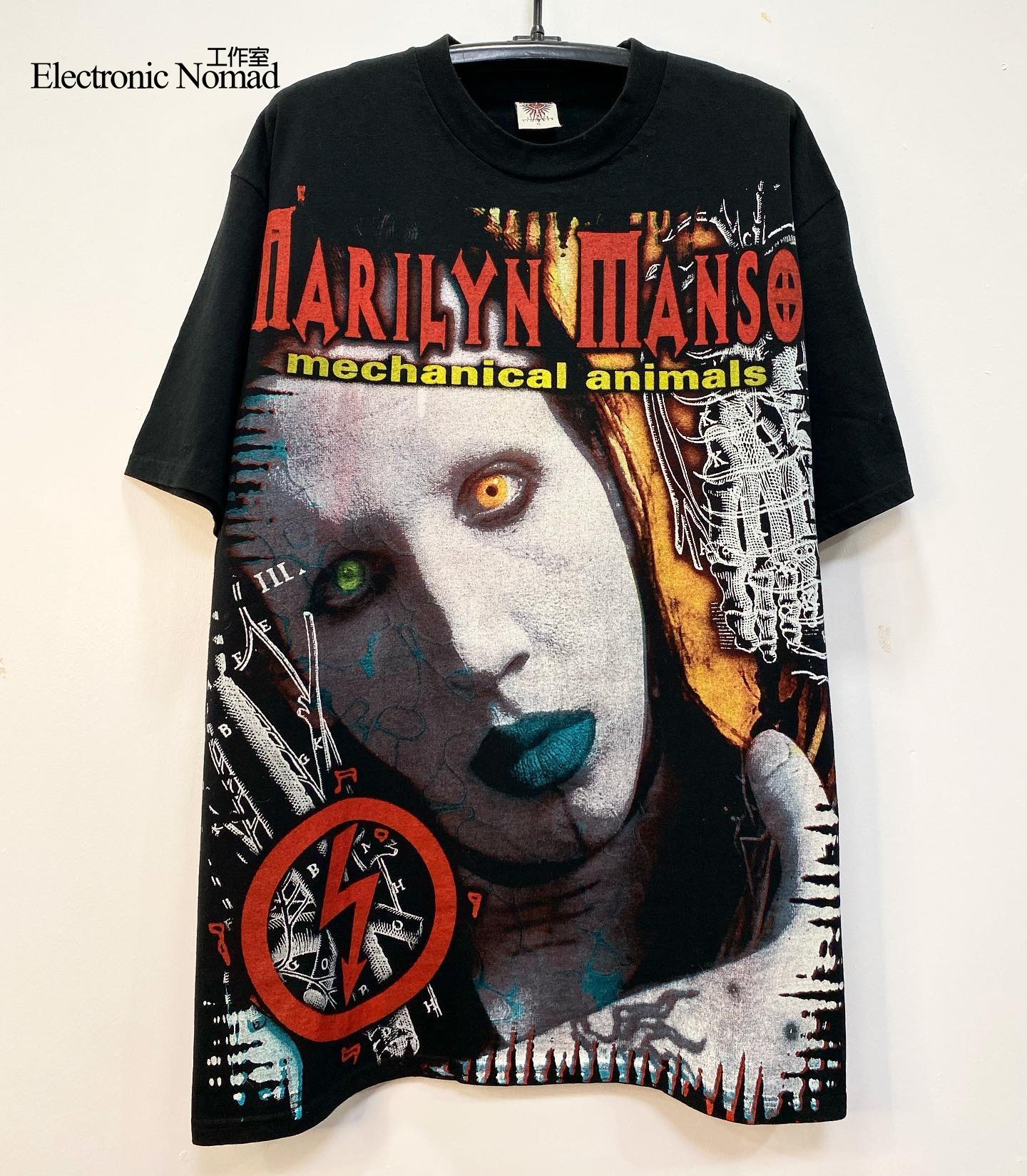 EN水洗大师Marilyn Manson 玛丽莲 曼森做旧复古210g短袖T恤高街